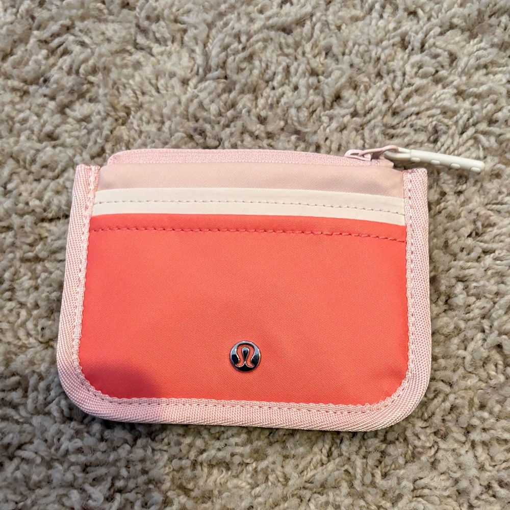 lululemon athletica Coral and Cream Card Pouch